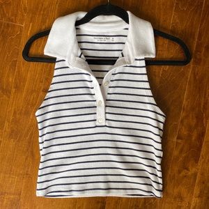 A&F Ribbed Polo Tank